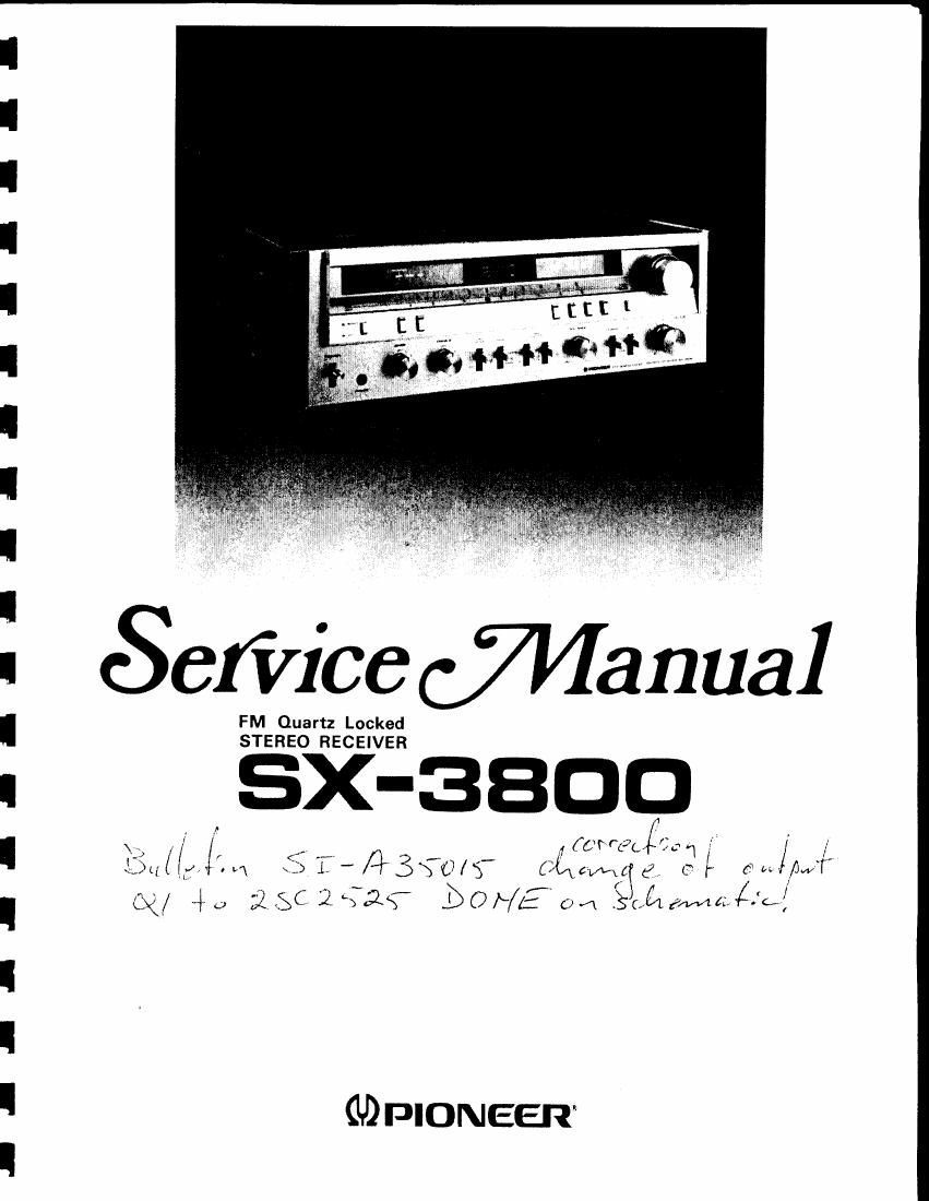 pioneer sx 3800 service manual