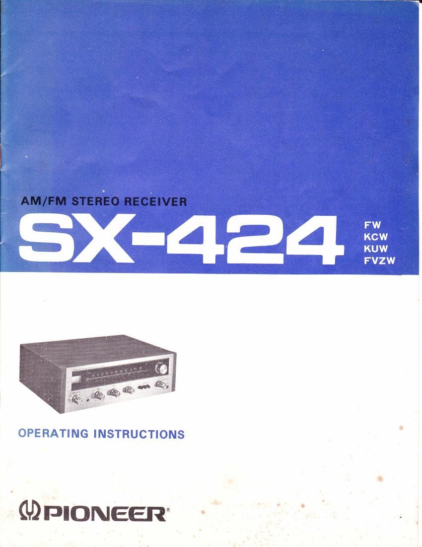 pioneer sx 424 owners manual