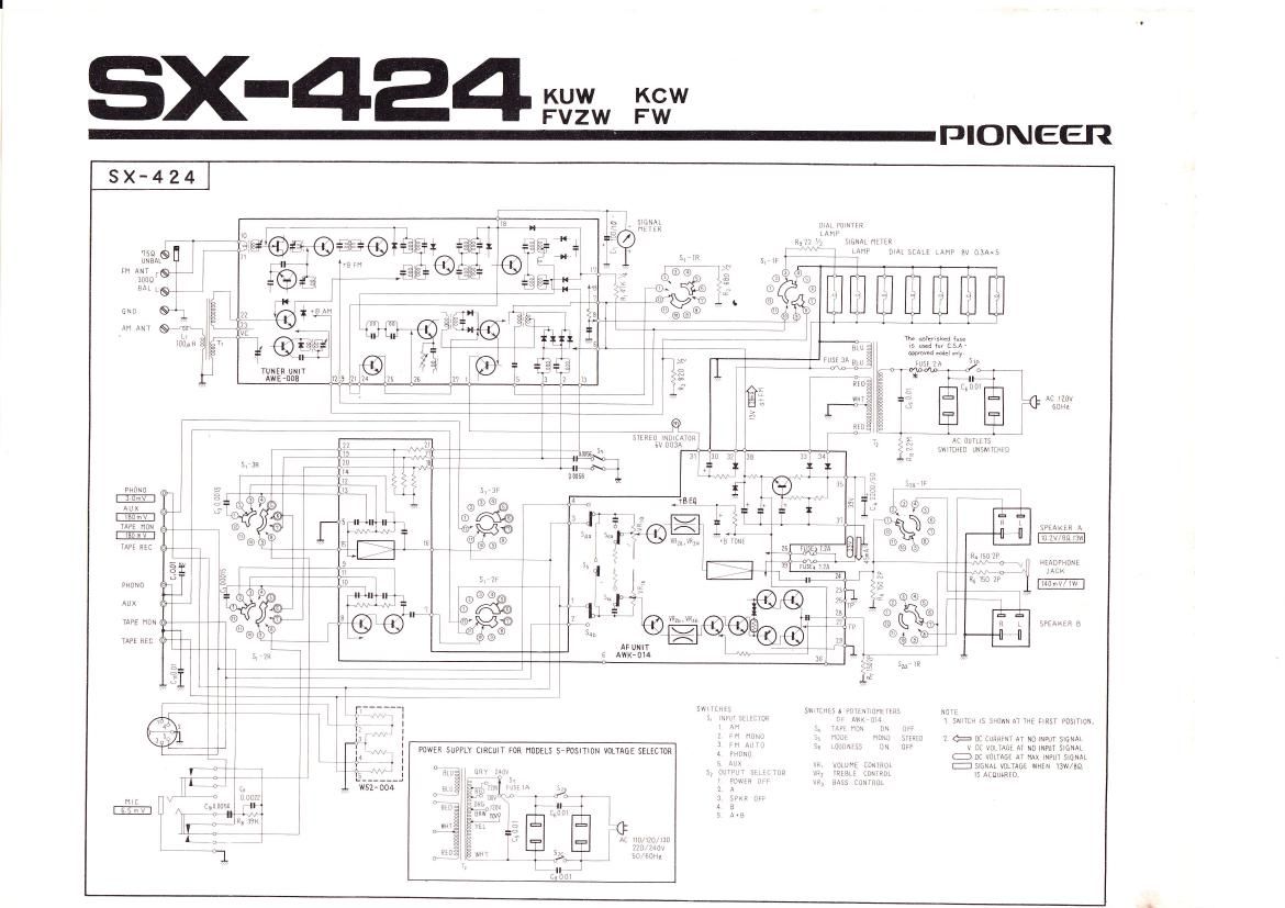 pioneer sx 424 schematic