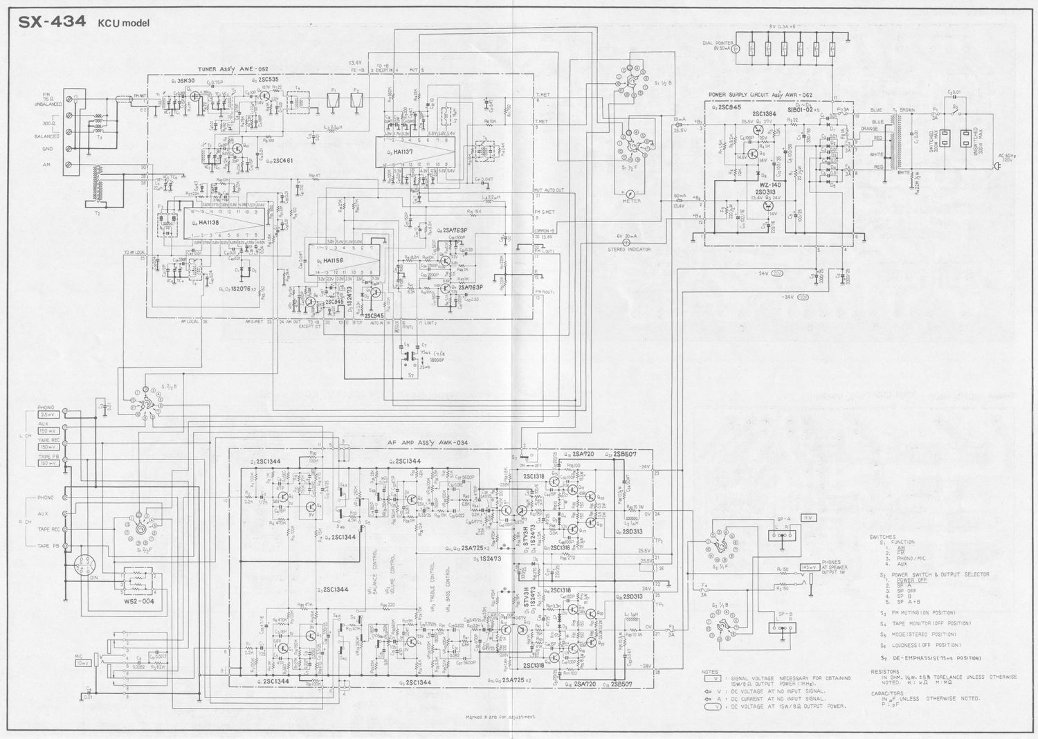 pioneer sx 434 schematic