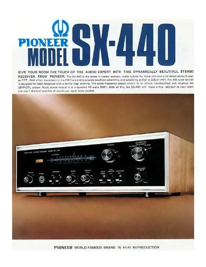 pioneer sx 440 brochure