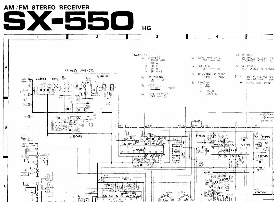 pioneer sx 550 schematic