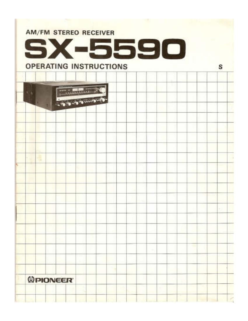 pioneer sx 5590 owners manual