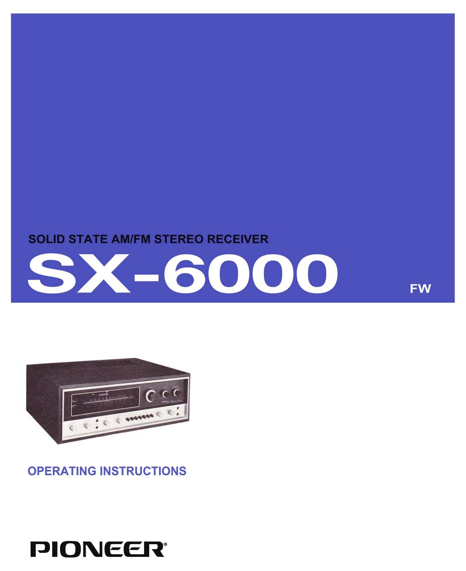 pioneer sx 6000 owners manual