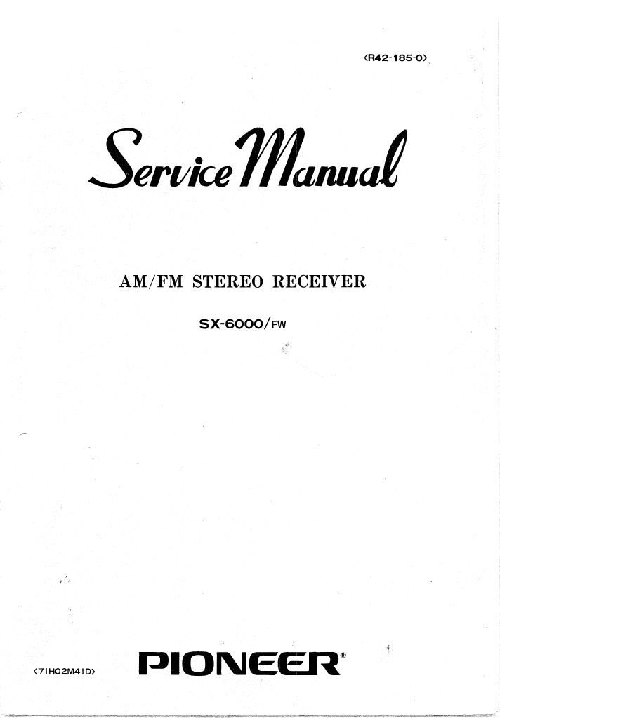 pioneer sx 6000 service manual