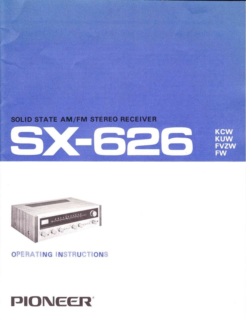 pioneer sx 626 owners manual