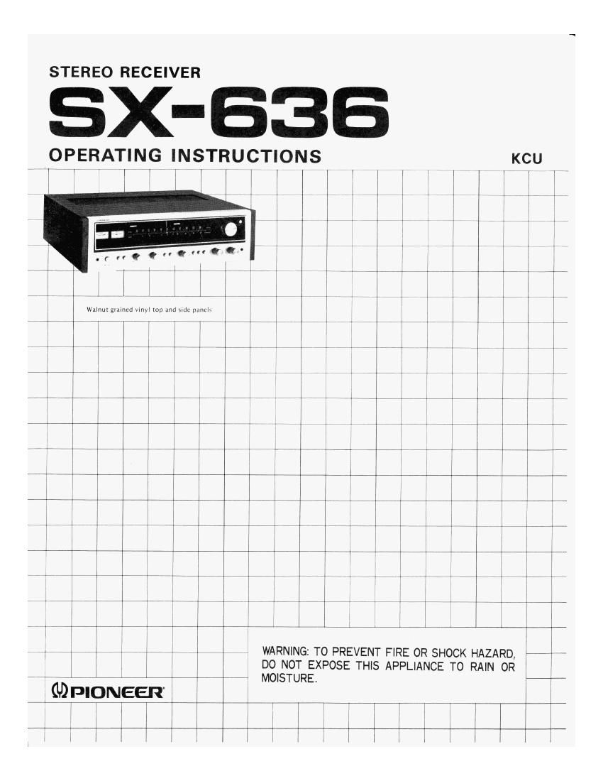 pioneer sx 636 owners manual