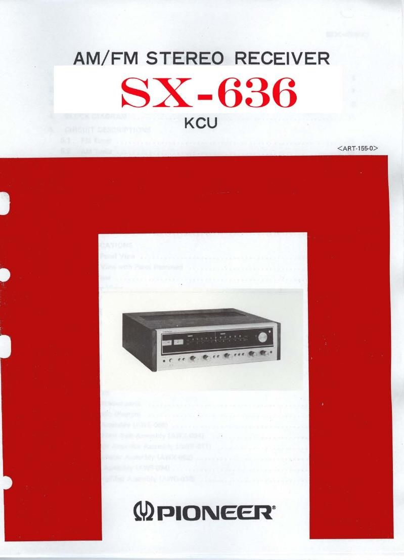 pioneer sx 636 service manual