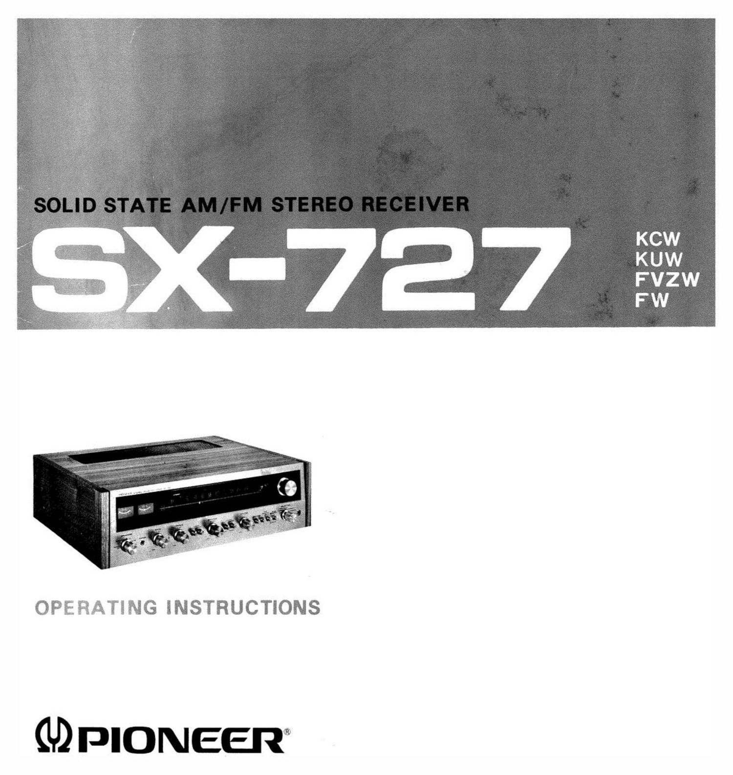 pioneer sx 727 owners manual