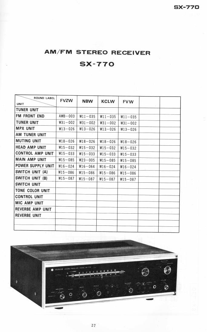 pioneer sx 770 schematic