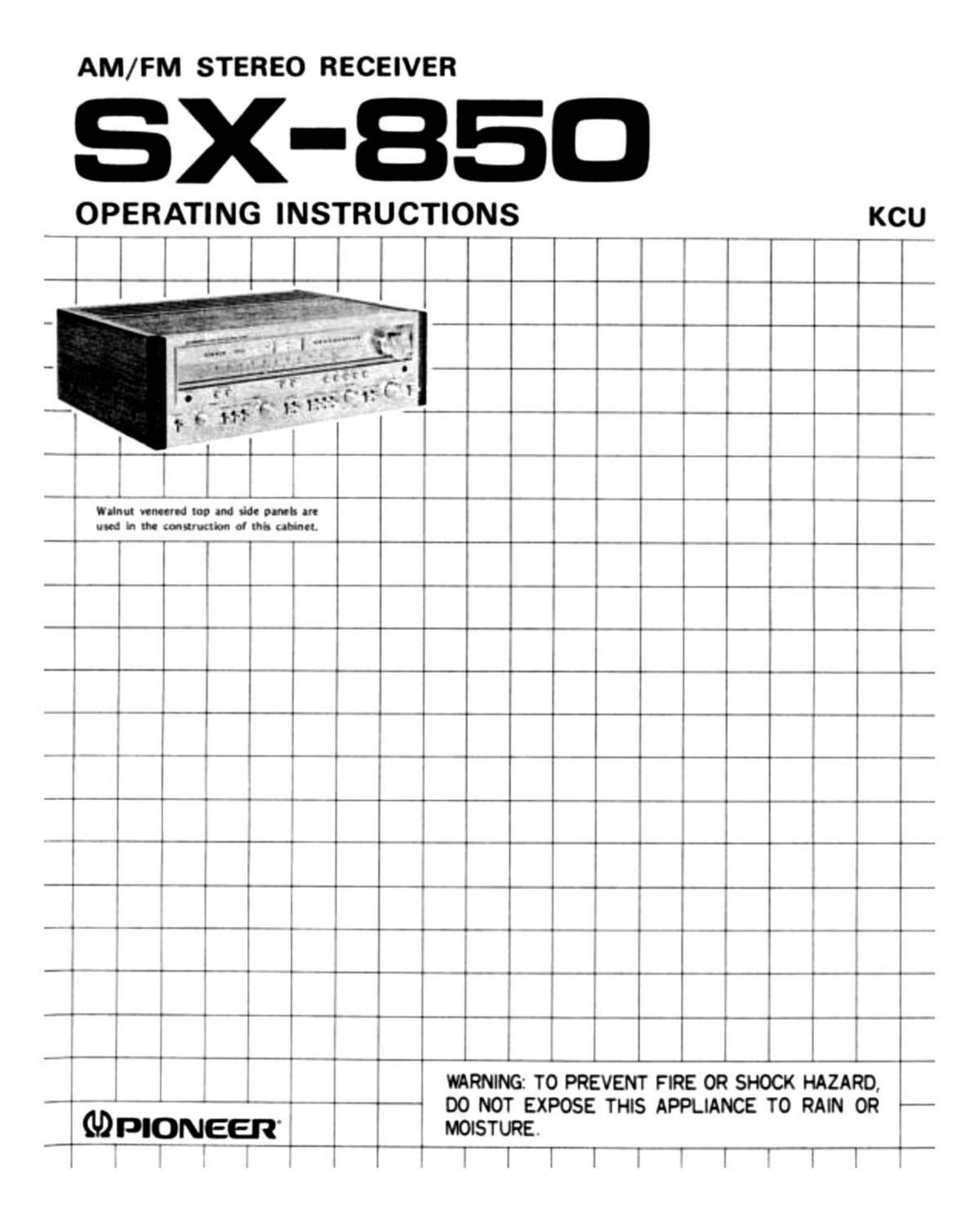pioneer sx 850 owners manual