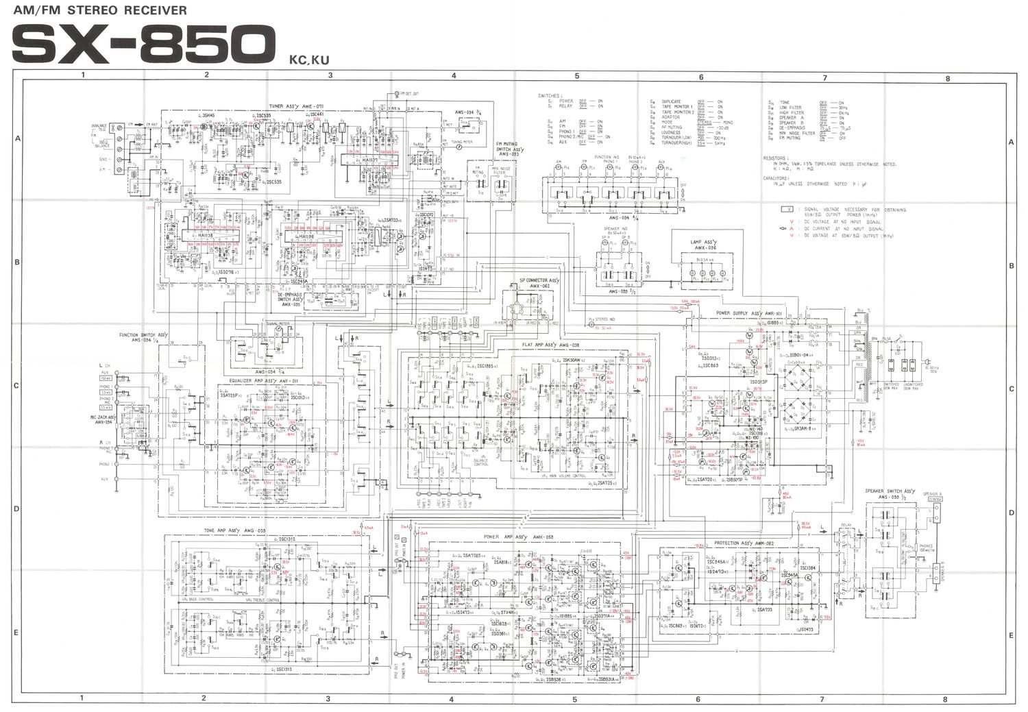 pioneer sx 850 schematic