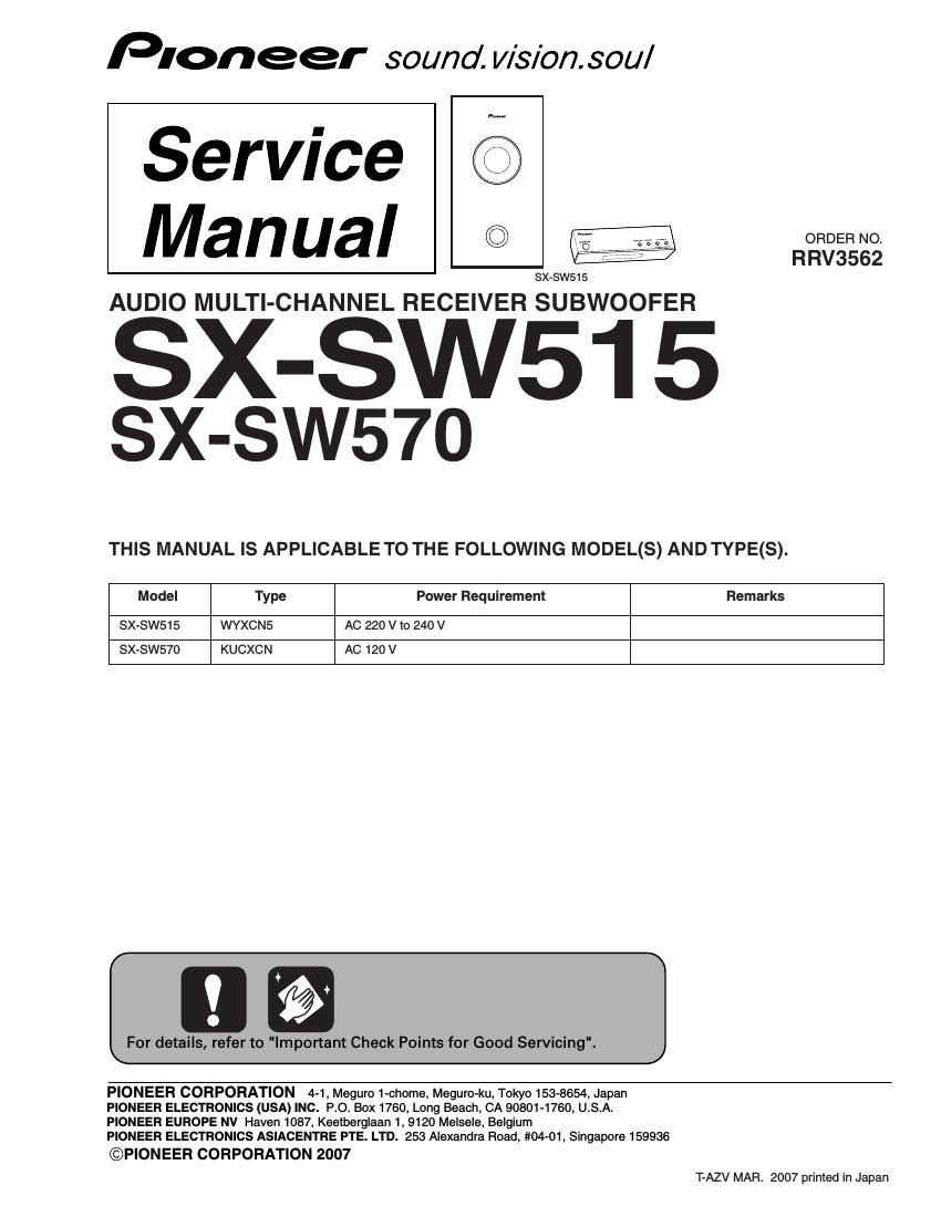 pioneer sxsw 515 service manual