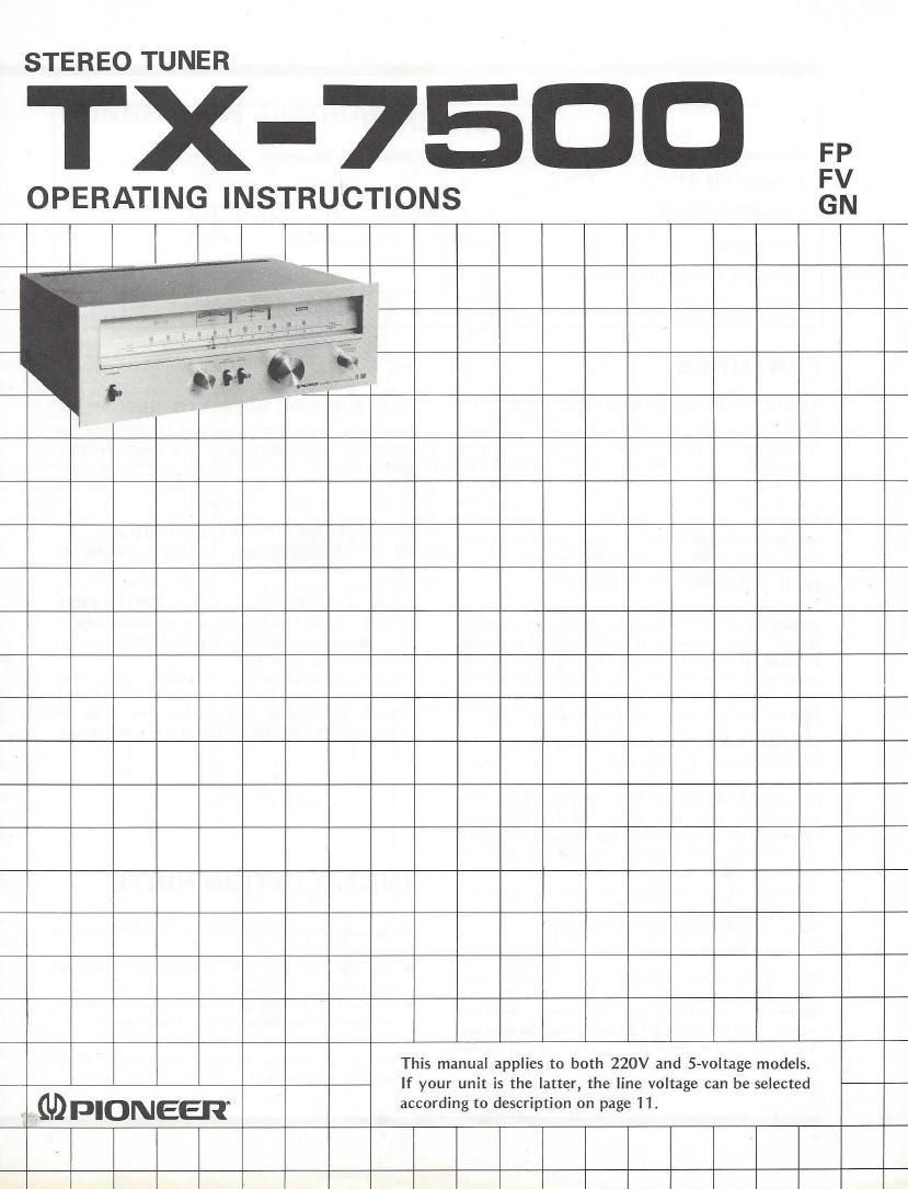 Pioneer TX 7500 Owners Manual