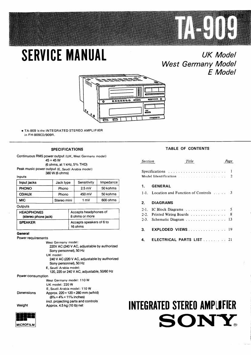 pioneer ta 909 service manual