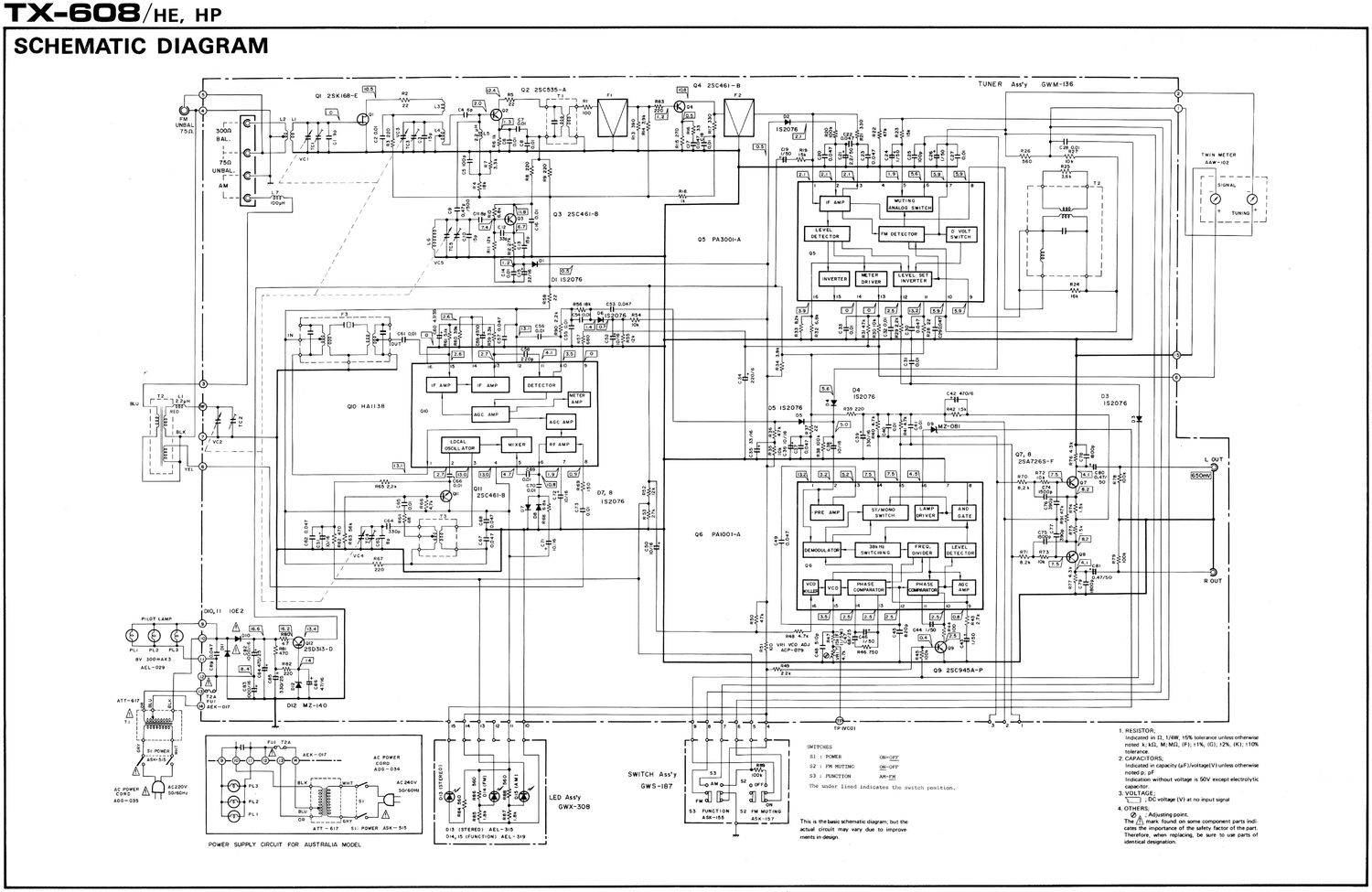 pioneer tx 608 schematic