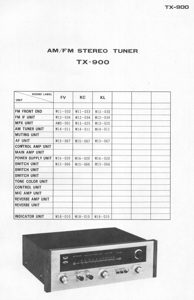 pioneer tx 900 schematic