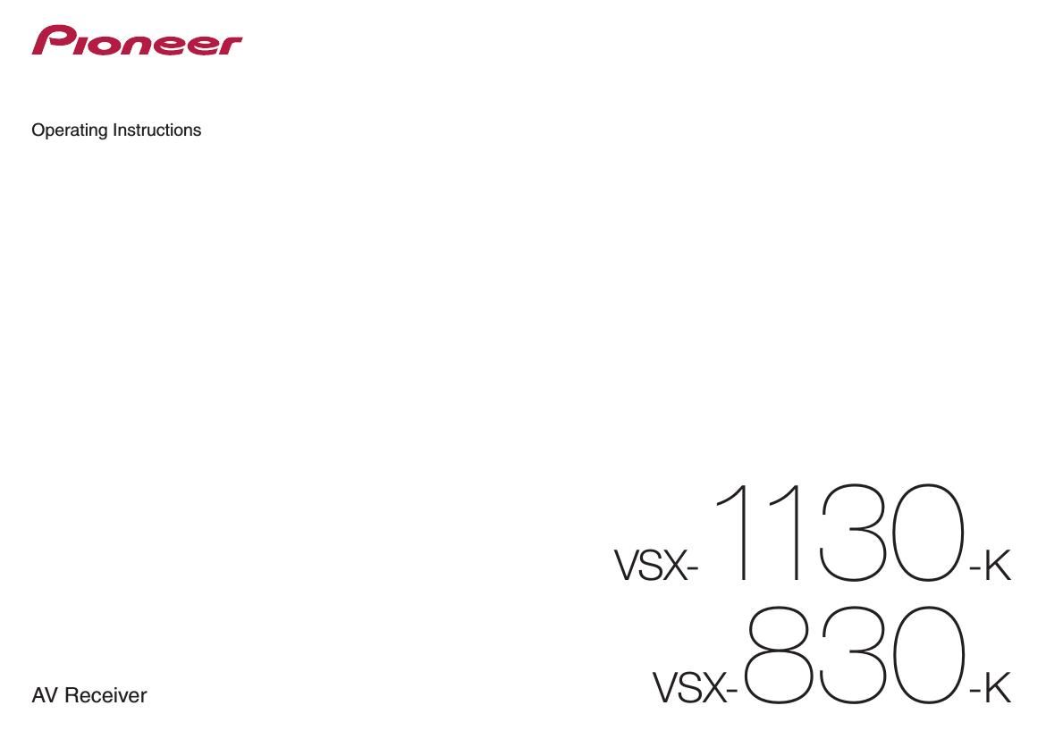 Pioneer VSX 1130 K Owners Manual