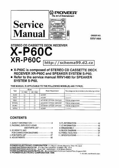 pioneer xp 60 c service manual