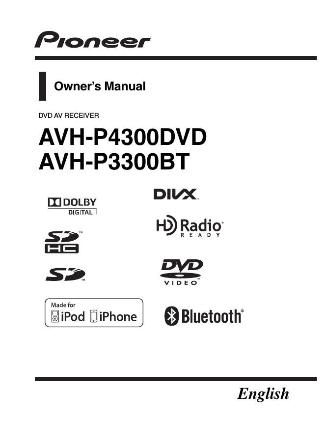 Pioneer AVH P3300BT Owners Manual