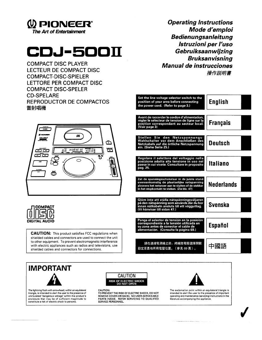 pioneer cdj 500 mk2 owners manual