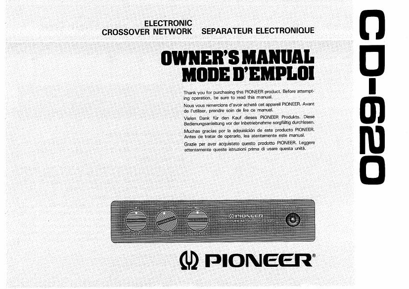 pioneer cd 620 owners manual