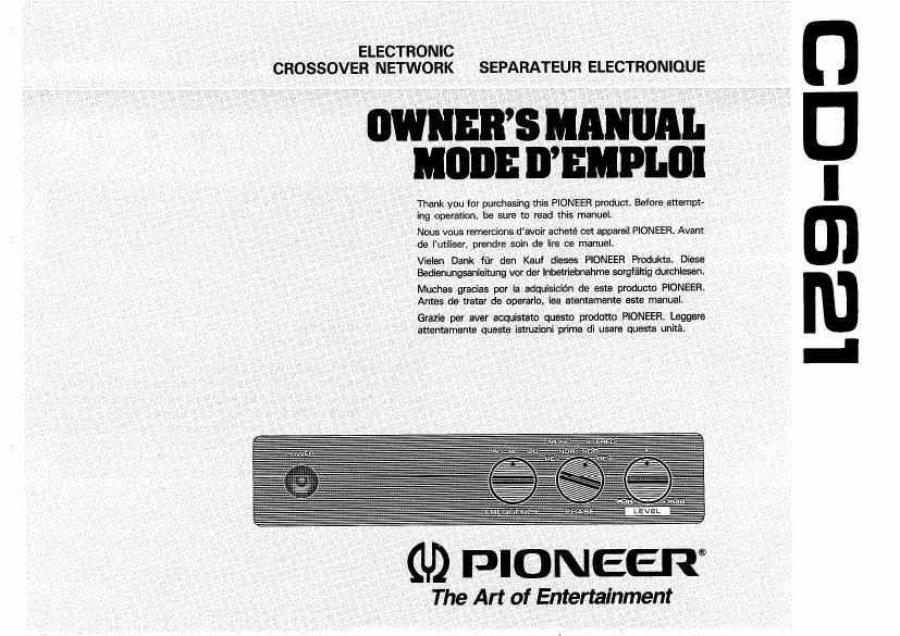 pioneer cd 621 owners manual