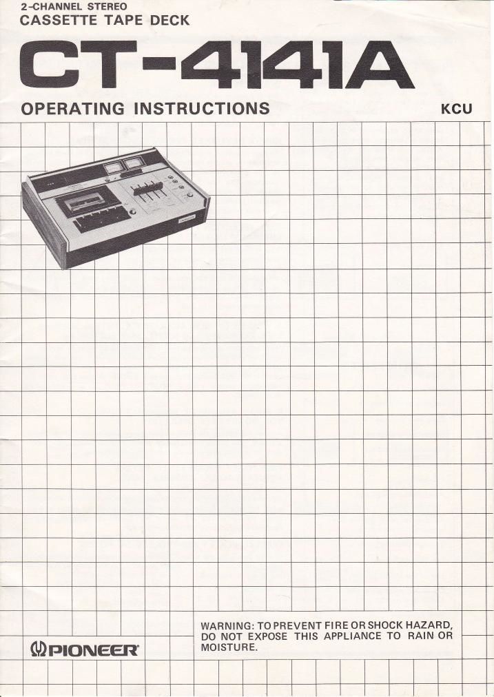 pioneer ct 4141 a owners manual