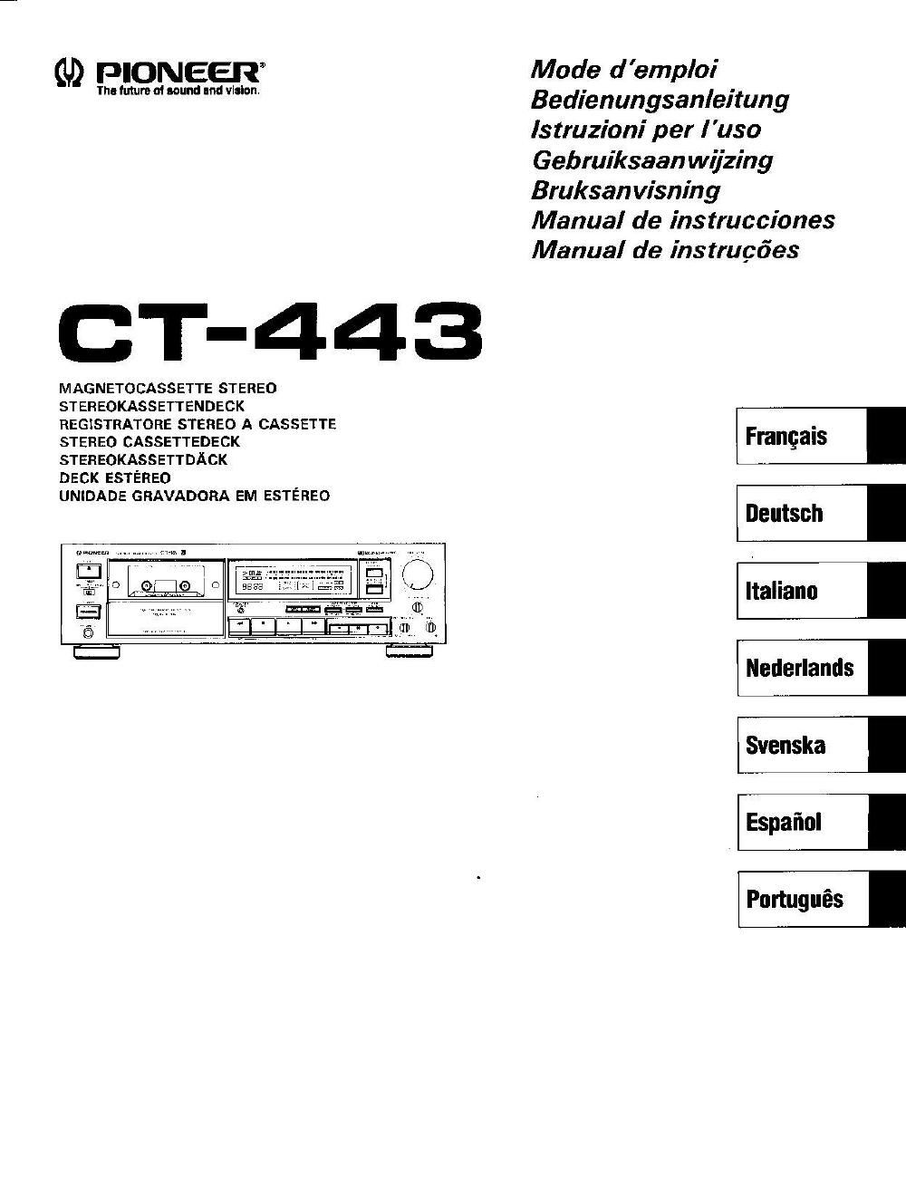 pioneer ct 443 bedienungsanleitung