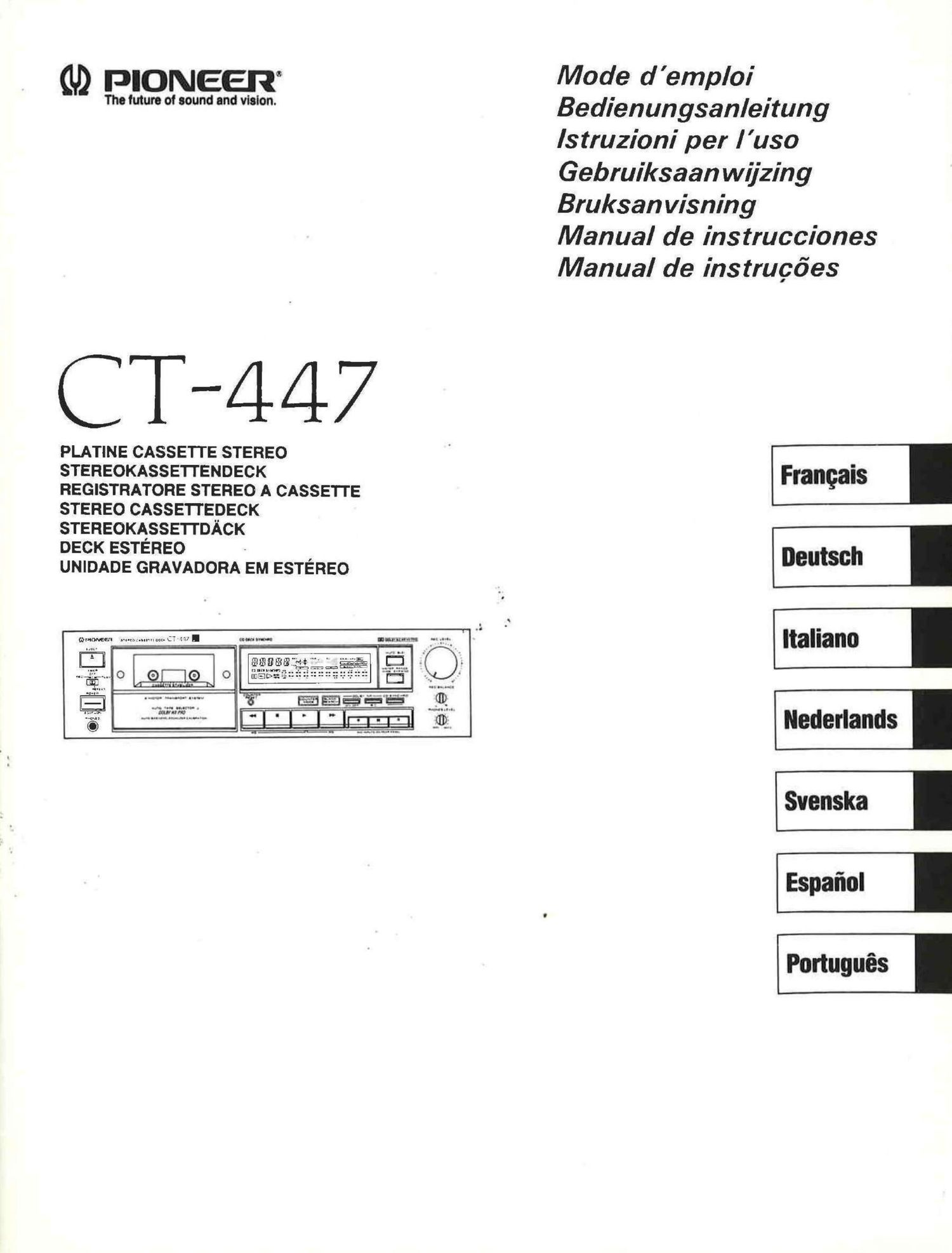 pioneer ct 447 bedienungsanleitung