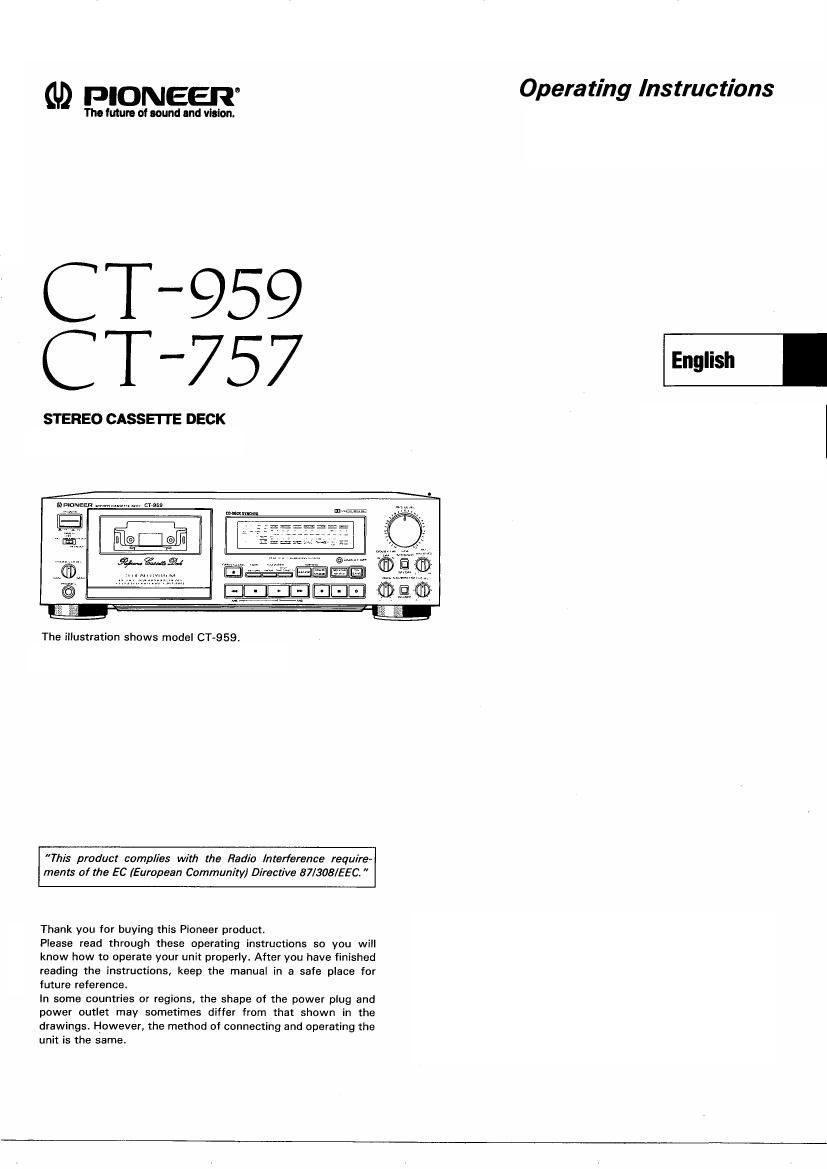 pioneer ct 757 owners manual