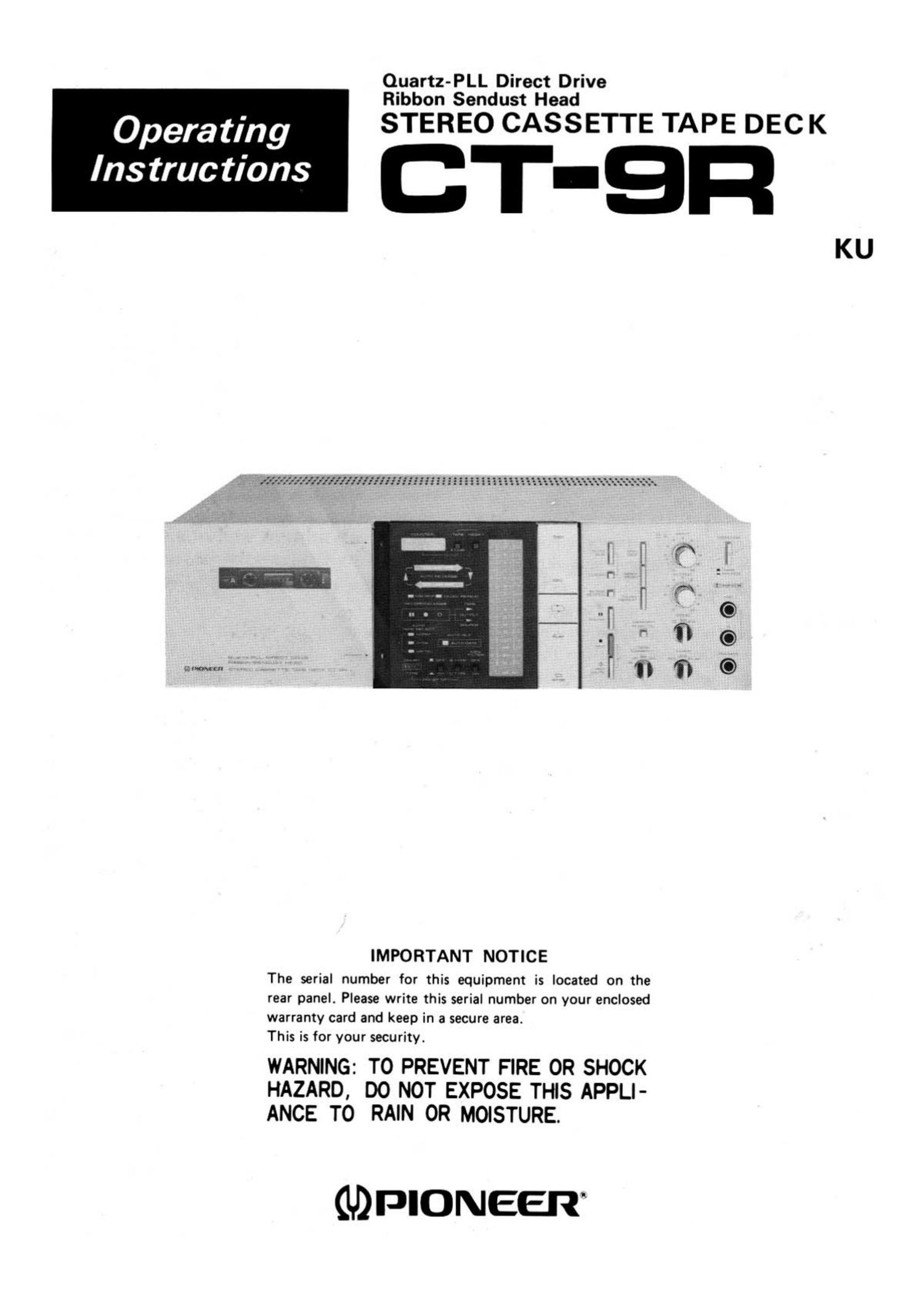 pioneer ct 9 r owners manual