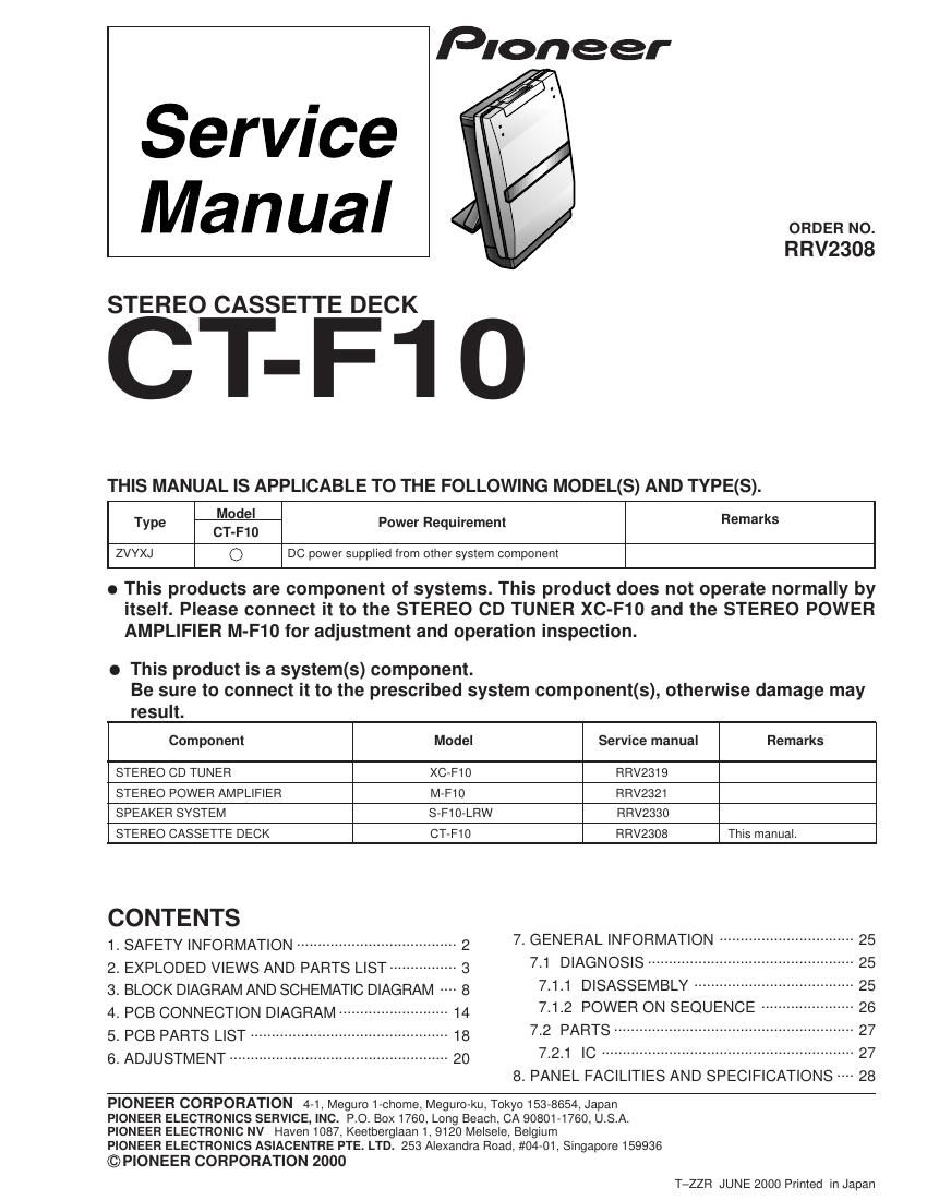pioneer ctf 10 pio service manual