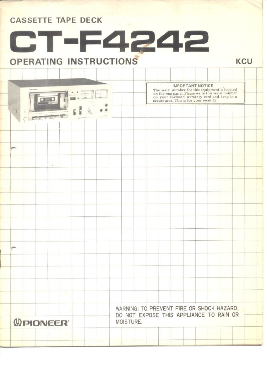 pioneer ctf 4242 owners manual