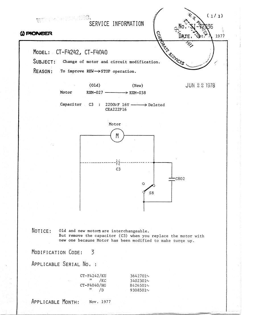 pioneer ctf 4242 service manual