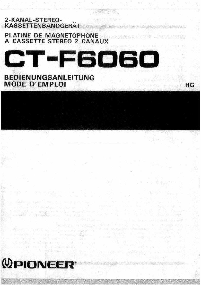 pioneer ctf 6060 owners manual