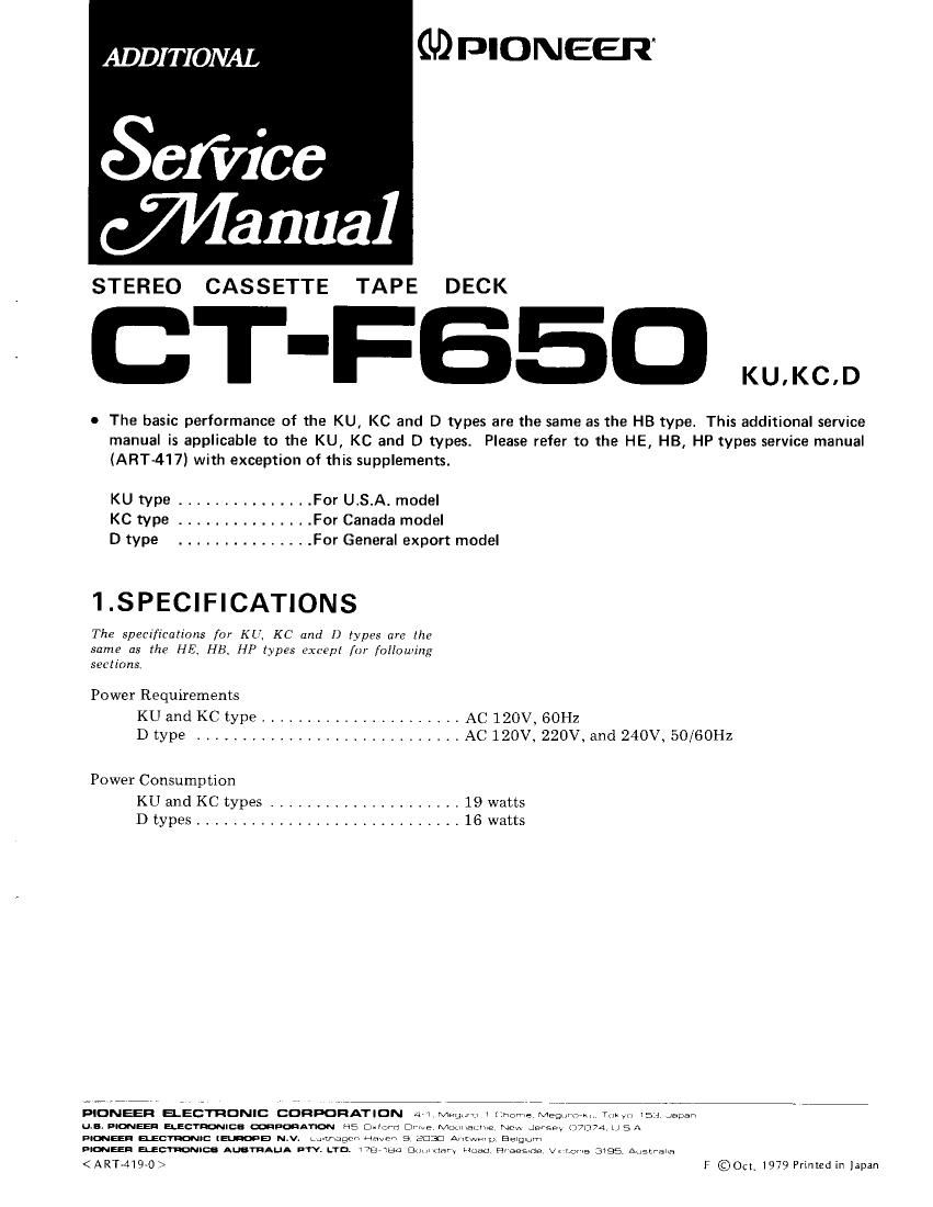 pioneer ctf 650 schematic