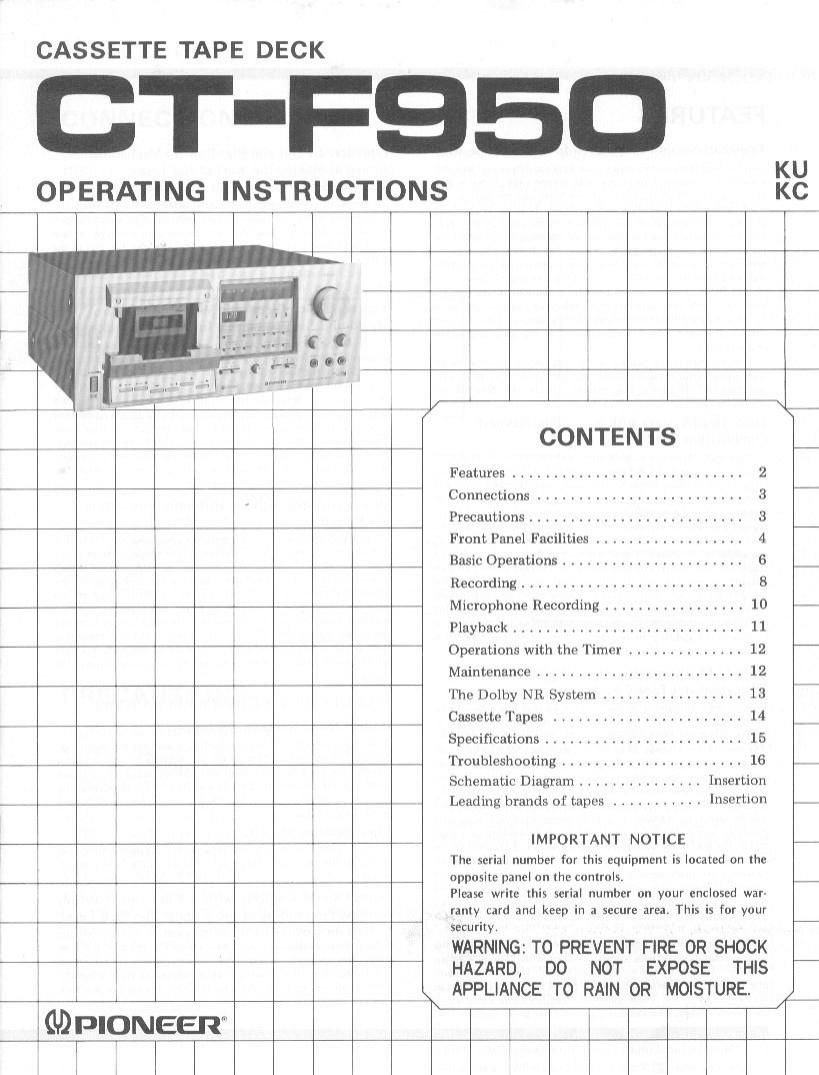 pioneer ctf 950 owners manual
