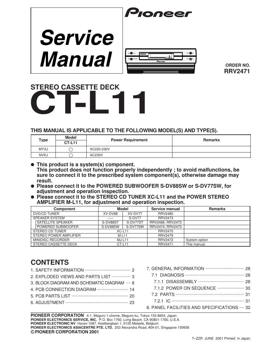 pioneer ctl 11 service manual