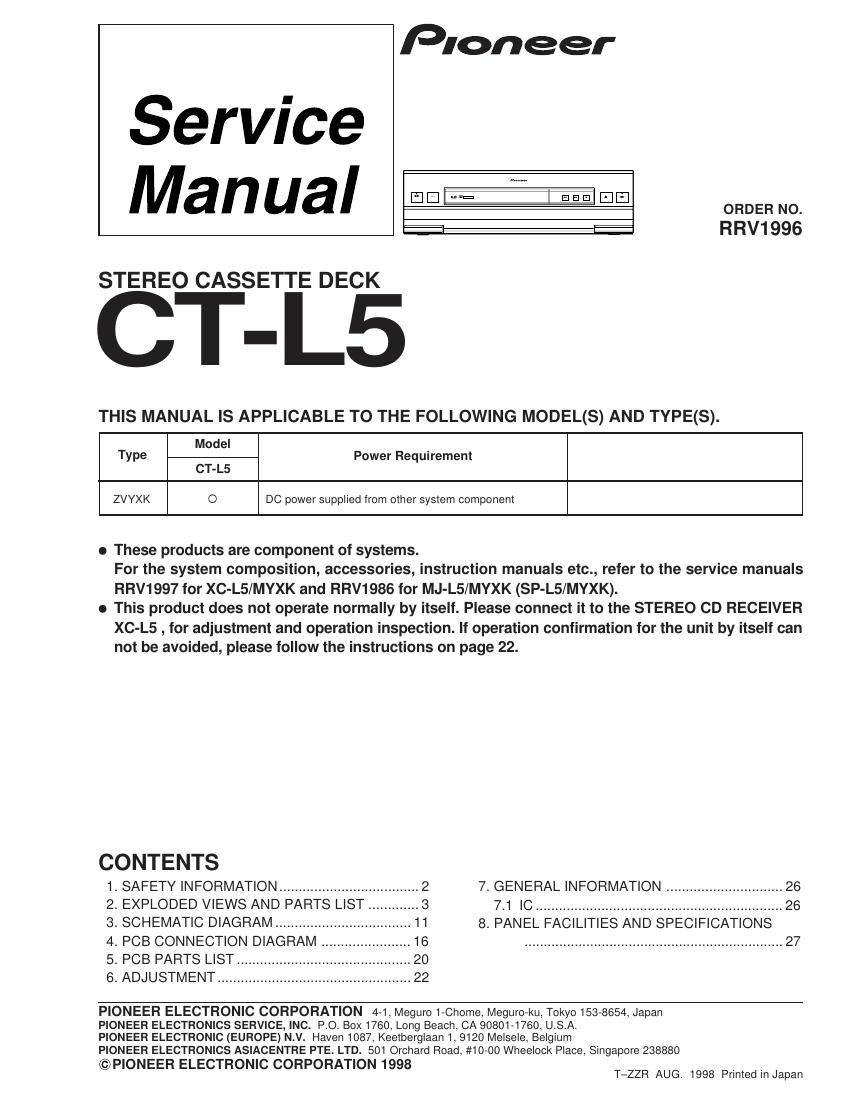 pioneer ctl 5 service manual