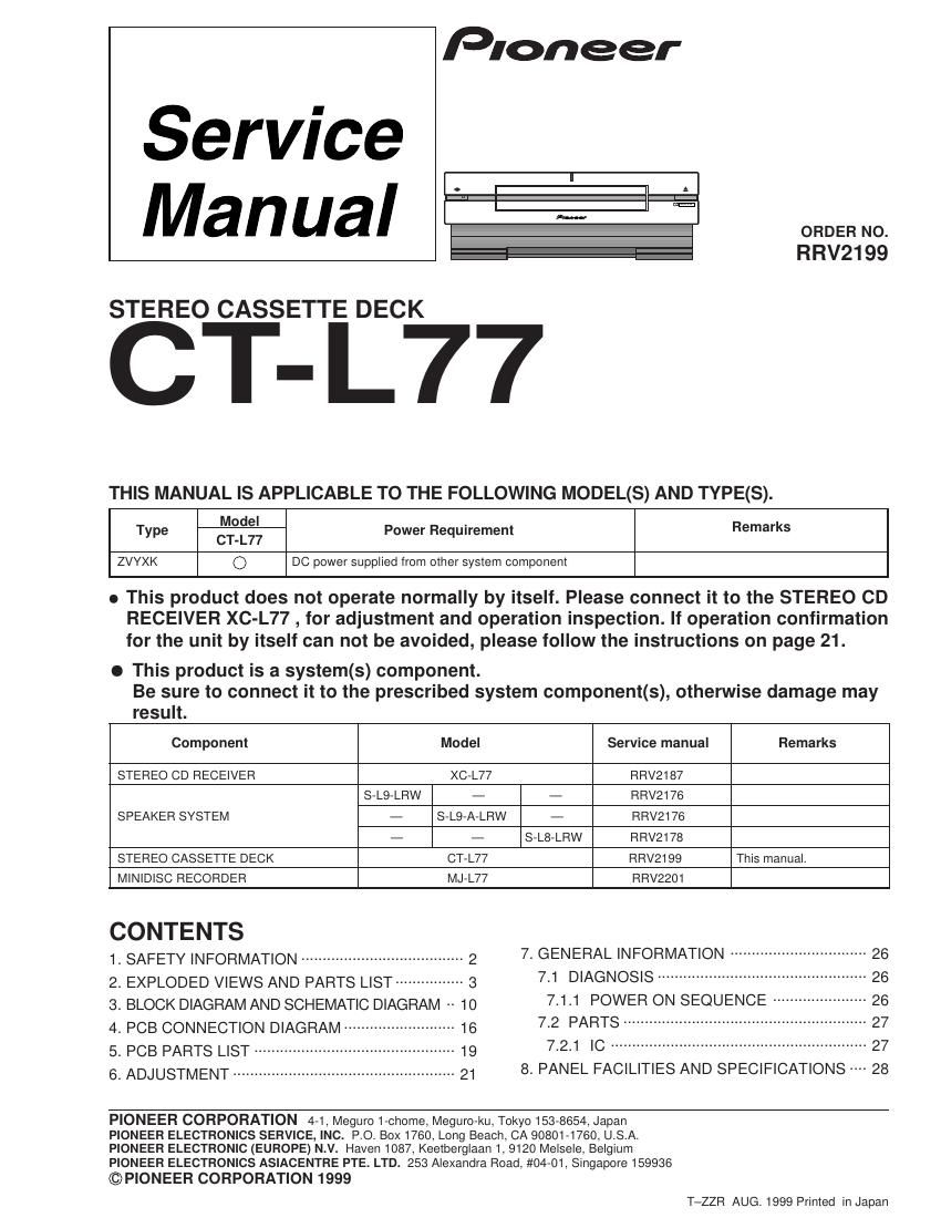 pioneer ctl 77 service manual