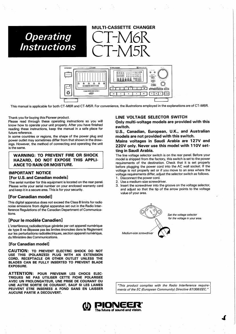 pioneer ctm 5 r owners manual