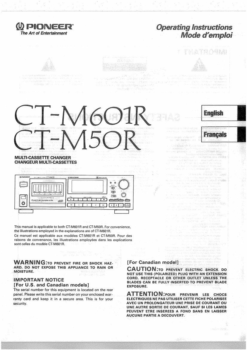 pioneer ctm 50 r owners manual