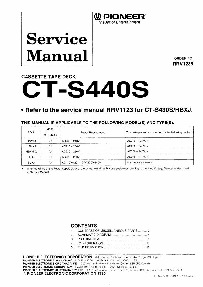 pioneer cts 440 s service manual