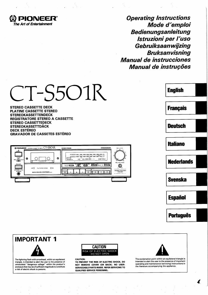 pioneer cts 501 r owners manual