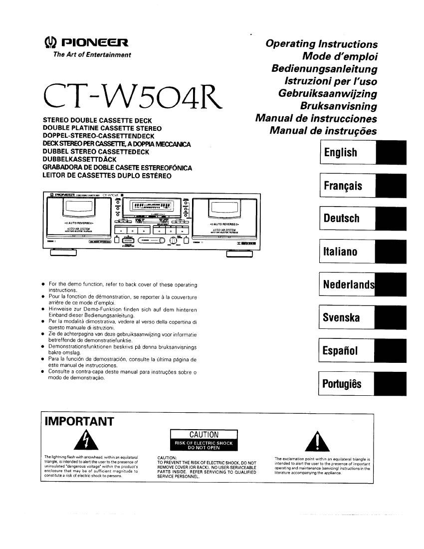 pioneer ctw 504 r owners manual