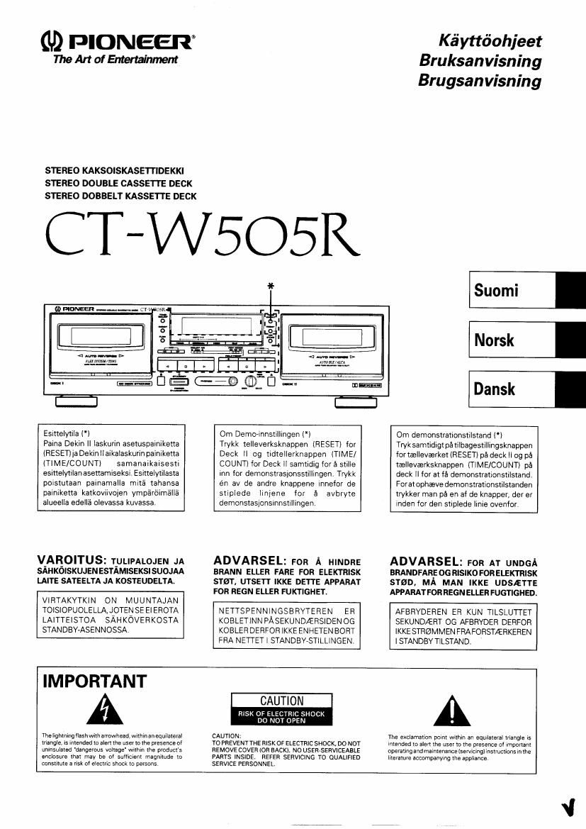 pioneer ctw 505 r service manual