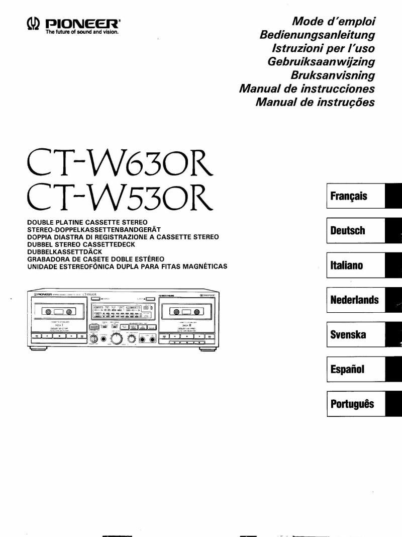 pioneer ct w 630 bedienungsanleitung