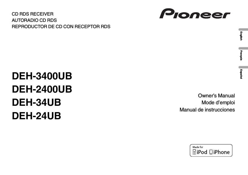 Pioneer DEH 34UB Owners Manual