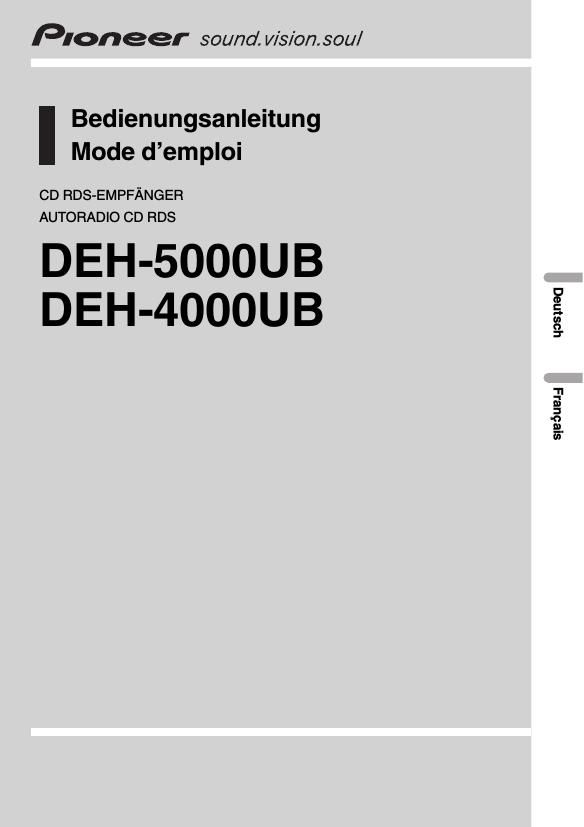 Pioneer DEH 5000UB Owners Manual